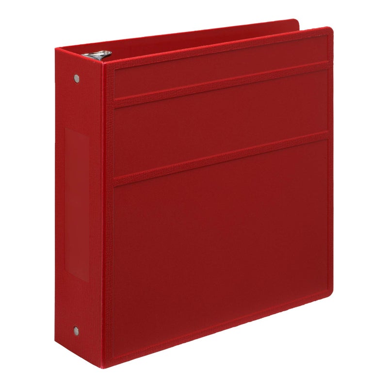Carstens 3-Inch Heavy Duty 3-Ring Binder - Side Opening, Brick Red, Durable Plastic, Precision No-Gap Rings, Waterproof Cover, No Pockets, Holds 400 US Letter Sheets, BPA-Free, Made in USA (1740-3R) - Image 1